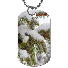 Brad Snow Winter White Green Dog Tag (two Sides) by Amaryn4rt