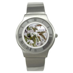 Brad Snow Winter White Green Stainless Steel Watch