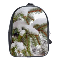 Brad Snow Winter White Green School Bags(Large) 