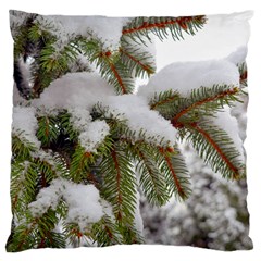 Brad Snow Winter White Green Large Cushion Case (Two Sides)