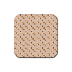 Christmas Wrapping Paper Rubber Coaster (square)  by Amaryn4rt