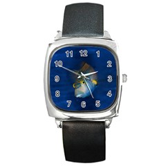 Fish Blue Animal Water Nature Square Metal Watch by Amaryn4rt