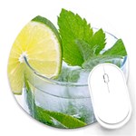 Cold Drink Lime Drink Cocktail Round Mousepads Front