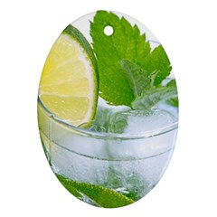 Cold Drink Lime Drink Cocktail Oval Ornament (two Sides) by Amaryn4rt