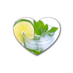 Cold Drink Lime Drink Cocktail Heart Coaster (4 Pack)  by Amaryn4rt