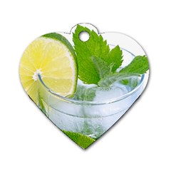 Cold Drink Lime Drink Cocktail Dog Tag Heart (two Sides) by Amaryn4rt