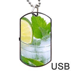 Cold Drink Lime Drink Cocktail Dog Tag Usb Flash (one Side) by Amaryn4rt