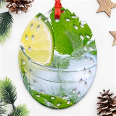 Cold Drink Lime Drink Cocktail Oval Filigree Ornament (2-side)  by Amaryn4rt