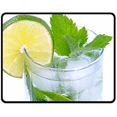 Cold Drink Lime Drink Cocktail Double Sided Fleece Blanket (medium)  by Amaryn4rt