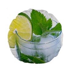 Cold Drink Lime Drink Cocktail Standard 15  Premium Flano Round Cushions by Amaryn4rt