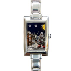 Christmas Landscape Rectangle Italian Charm Watch by Amaryn4rt