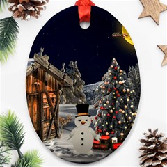 Christmas Landscape Ornament (oval)  by Amaryn4rt