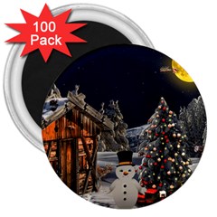 Christmas Landscape 3  Magnets (100 Pack) by Amaryn4rt