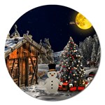 Christmas Landscape Magnet 5  (Round) Front