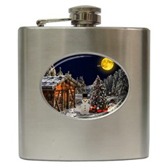 Christmas Landscape Hip Flask (6 Oz) by Amaryn4rt