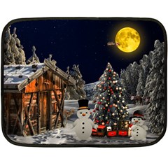 Christmas Landscape Double Sided Fleece Blanket (mini)  by Amaryn4rt