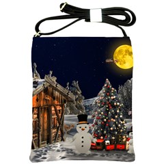 Christmas Landscape Shoulder Sling Bags by Amaryn4rt