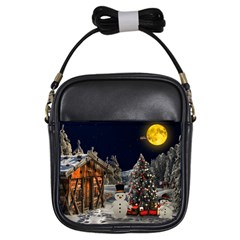 Christmas Landscape Girls Sling Bags by Amaryn4rt