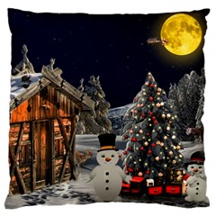 Christmas Landscape Large Cushion Case (two Sides) by Amaryn4rt