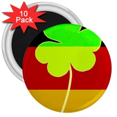 Irish German Germany Ireland Funny St Patrick Flag 3  Magnets (10 Pack)  by yoursparklingshop