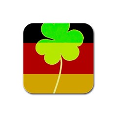 Irish German Germany Ireland Funny St Patrick Flag Rubber Square Coaster (4 Pack)  by yoursparklingshop