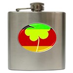 Irish German Germany Ireland Funny St Patrick Flag Hip Flask (6 oz) Front