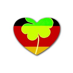 Irish German Germany Ireland Funny St Patrick Flag Heart Coaster (4 Pack)  by yoursparklingshop