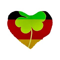 Irish German Germany Ireland Funny St Patrick Flag Standard 16  Premium Flano Heart Shape Cushions by yoursparklingshop