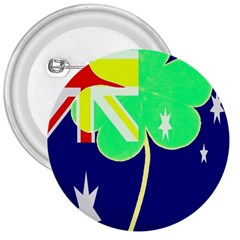 Irish Australian Australia Ireland Shamrock Funny St Patrick Flag 3  Buttons by yoursparklingshop