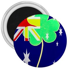 Irish Australian Australia Ireland Shamrock Funny St Patrick Flag 3  Magnets by yoursparklingshop