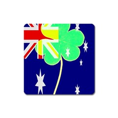 Irish Australian Australia Ireland Shamrock Funny St Patrick Flag Square Magnet by yoursparklingshop