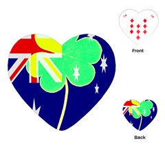 Irish Australian Australia Ireland Shamrock Funny St Patrick Flag Playing Cards (heart) 