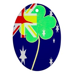 Irish Australian Australia Ireland Shamrock Funny St Patrick Flag Oval Ornament (two Sides) by yoursparklingshop