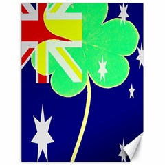 Irish Australian Australia Ireland Shamrock Funny St Patrick Flag Canvas 18  X 24   by yoursparklingshop