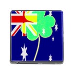 Irish Australian Australia Ireland Shamrock Funny St Patrick Flag Memory Card Reader (Square) Front