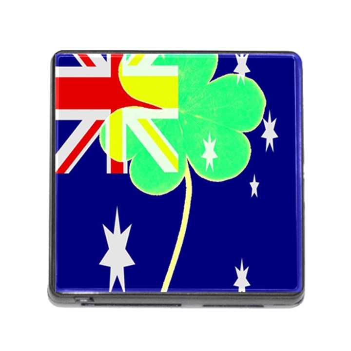 Irish Australian Australia Ireland Shamrock Funny St Patrick Flag Memory Card Reader (Square)