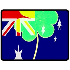 Irish Australian Australia Ireland Shamrock Funny St Patrick Flag Fleece Blanket (large)  by yoursparklingshop