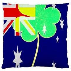 Irish Australian Australia Ireland Shamrock Funny St Patrick Flag Large Cushion Case (two Sides) by yoursparklingshop