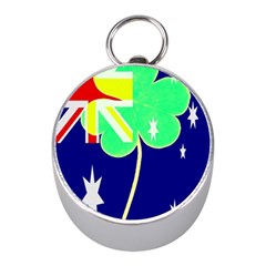 Irish Australian Australia Ireland Shamrock Funny St Patrick Flag Mini Silver Compasses by yoursparklingshop