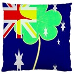 Irish Australian Australia Ireland Shamrock Funny St Patrick Flag Large Flano Cushion Case (One Side) Front