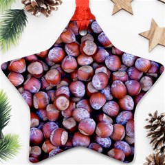 Hazelnuts Nuts Market Brown Nut Ornament (star)  by Amaryn4rt