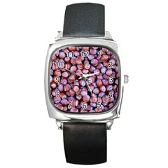 Hazelnuts Nuts Market Brown Nut Square Metal Watch by Amaryn4rt