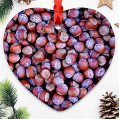 Hazelnuts Nuts Market Brown Nut Heart Ornament (2 Sides) by Amaryn4rt