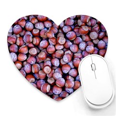 Hazelnuts Nuts Market Brown Nut Heart Mousepads by Amaryn4rt