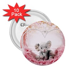 Elephant Heart Plush Vertical Toy 2 25  Buttons (10 Pack)  by Amaryn4rt