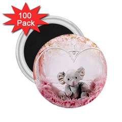 Elephant Heart Plush Vertical Toy 2 25  Magnets (100 Pack)  by Amaryn4rt