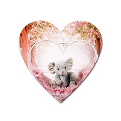 Elephant Heart Plush Vertical Toy Heart Magnet by Amaryn4rt