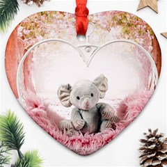 Elephant Heart Plush Vertical Toy Heart Ornament (2 Sides)