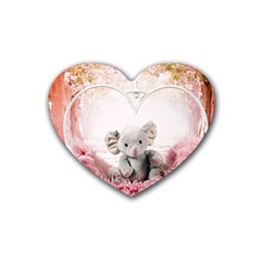 Elephant Heart Plush Vertical Toy Heart Coaster (4 pack) 