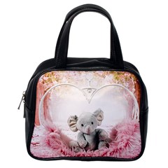 Elephant Heart Plush Vertical Toy Classic Handbags (One Side)